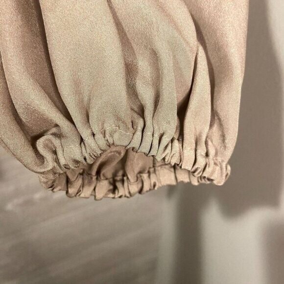 Rose & Olive Peasant Blouse Keyhole Tie-Neck Long Sleeve M - Picture 6 of 7